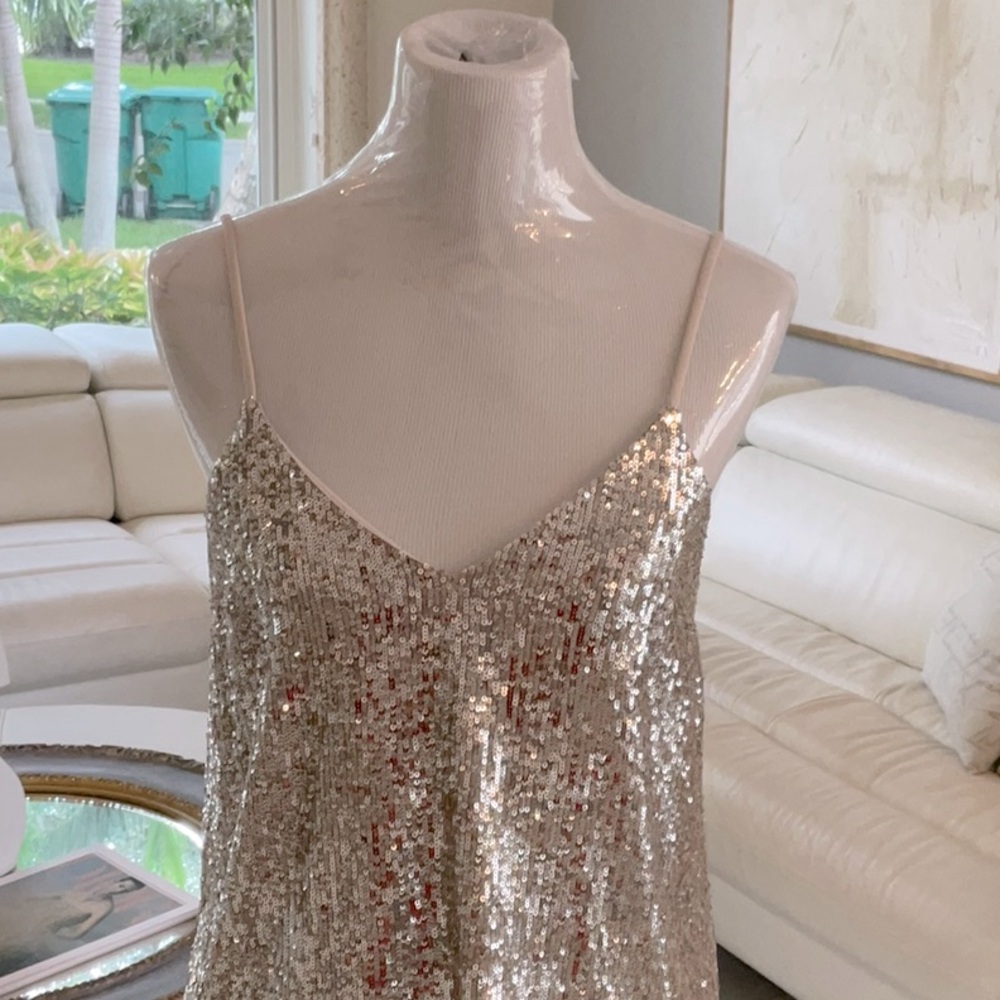 Express Sequin Size Medium Top, Lined With Adjust… - image 2
